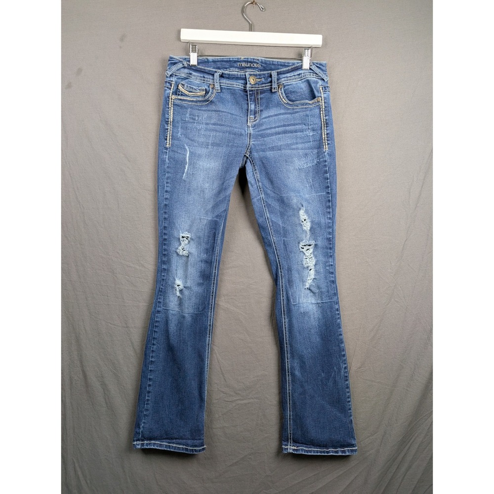 Maurices Womens Distressed Bootcut Jeans Blue Size 7/8 Regular